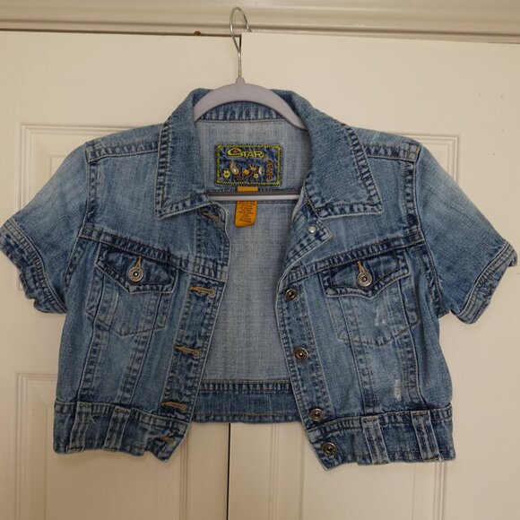 Vintage Cropped Short Sleeve Jean Jacket - Picture 2 of 3
